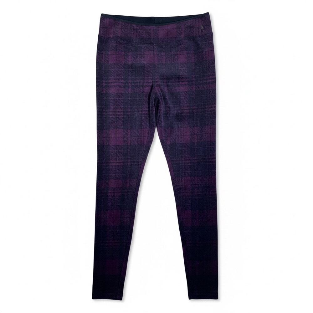Cuddl Duds Dark Maroon and Black Plaid Velour Lounge Pants Sz L NWOT
